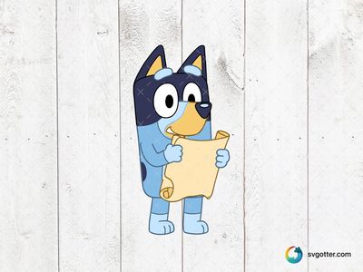 Bluey with Scroll, Best for children, best on t-shirt, best to be applied with sublimation
