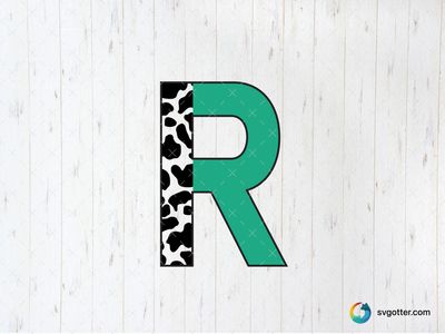 Bold Green and Black R, Best for artists, best on wall art, best to be applied with print and cut