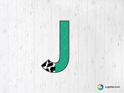 Bold Green Letter J, Best for artists, best on wall art, best to be applied with print and cut