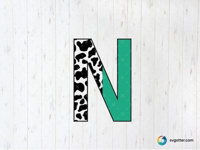 Bold Letter N Design, Best for artists, best on wall art, best to be applied with print and cut