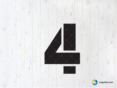 Bold Number 4 Design, Best for designers, best on wall art, best to be applied with screen printing
