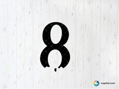 Bold Number Eight, Best for designers, best on wall art, best to be applied with print and cut