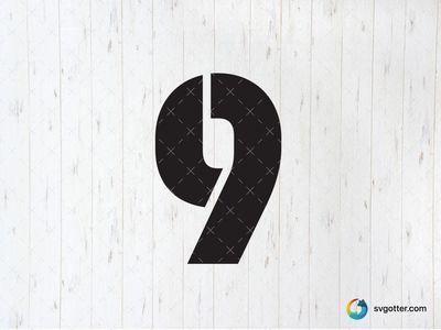 Bold Number Nine, Best for designers, best on wall art, best to be applied with print and cut