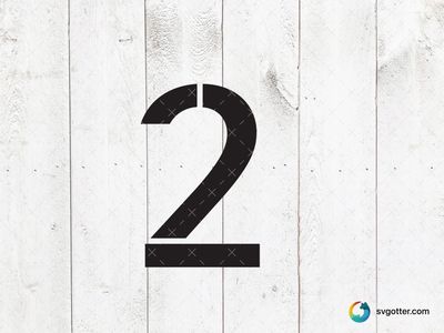 Bold Number Two, Best for designers, best on wall art, best to be applied with print and cut
