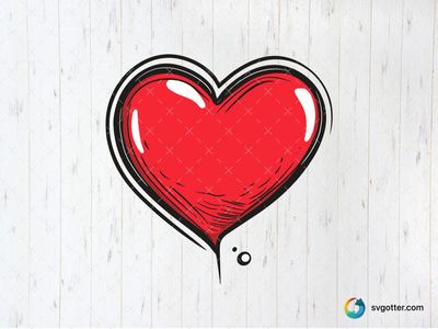 Bold Red Heart Illustration, Best for romantic occasions, best on t-shirts, best to be applied with sublimation