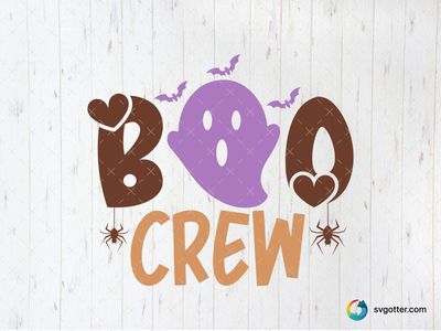Boo Crew Ghost Design, Best for Halloween enthusiasts, best on t-shirts, best to be applied with heat transfer vinyl