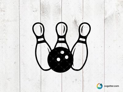 Bowling Ball and Pins, Best for sports fans, best on t-shirt, best to be applied with screen printing