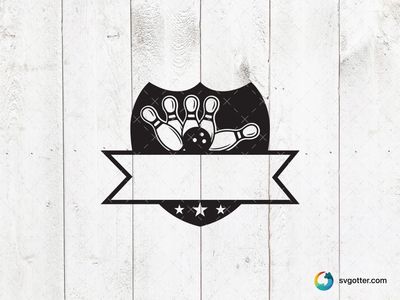 Bowling Emblem Design, Best for sports fans, best on t-shirt, best to be applied with screen printing