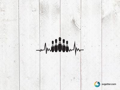 Bowling Heartbeat Design, Best for sports fan, best on t-shirt, best to be applied with heat transfer vinyl