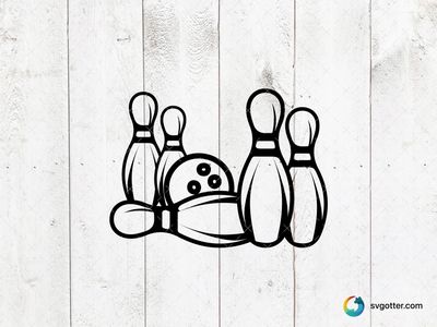 Bowling Pins and Ball, Best for sports fans, best on t-shirt, best to be applied with screen printing