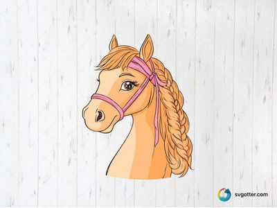 Braided Mane Horse Illustration, Best for horse lovers, best on t-shirt, best to be applied with sublimation
