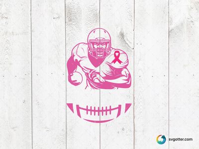 Breast Cancer Awareness Football Design, Best for sports fans, best on t-shirt, best to be applied with screen printing