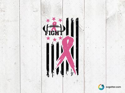 Breast Cancer Awareness Football Design, Best for sports fans, best on t-shirt, best to be applied with screen printing