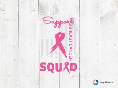 Breast Cancer Support Squad, Best for activists, best on t-shirts, best to be applied with screen printing