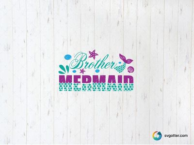 Brother Mermaid Design, Best for brother, best on t-shirt, best to be applied with heat transfer vinyl