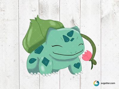 Bulbasaur with Flower, Best for Pokemon fans, best on t-shirt, best to be applied with sublimation