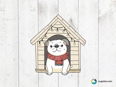 Bulldog in Dog House, Best for pet lovers, best on t-shirt, best to be applied with sublimation