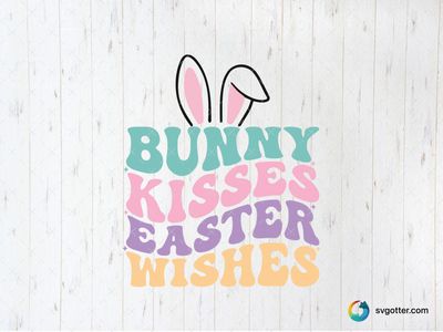 Bunny Kisses Easter Wishes, Best for Easter enthusiasts, best on t-shirts, best to be applied with heat transfer vinyl
