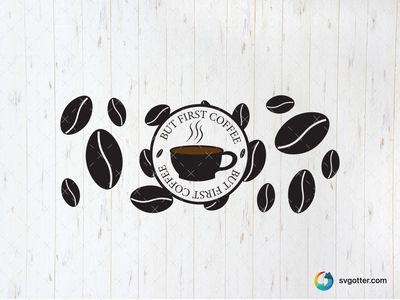 But First Coffee Design, Best for coffee lovers, best on glass wraps, best to be applied with sublimation