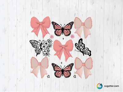 Butterflies and Bows Design, Best for artists, best on wall art, best to be applied with sublimation