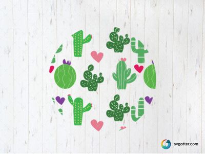 Cactus and Hearts Pattern, Best for nature lovers, best on keychains, best to be applied with sublimation