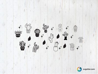 Cactus and Succulents Pattern, Best for plant lovers, best on glass wraps, best to be applied with adhesive vinyl