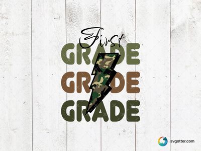 Camo Grade School Design, Best for students, best on t-shirt, best to be applied with heat transfer vinyl