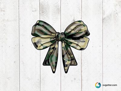 Camouflage Bow, Best for fashion enthusiasts, best on accessories, best to be applied with adhesive vinyl