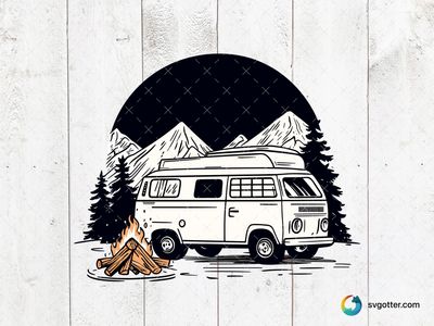 Camper Van Adventure, Best for travelers, best on wall art, best to be applied with screen printing