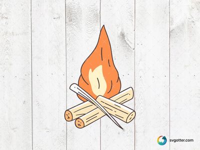 Campfire Illustration, Best for campers, best on t-shirt, best to be applied with heat transfer vinyl