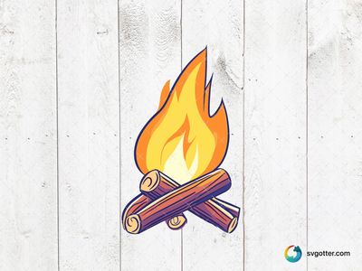 Campfire Illustration, Best for campers, best on t-shirt, best to be applied with heat transfer vinyl