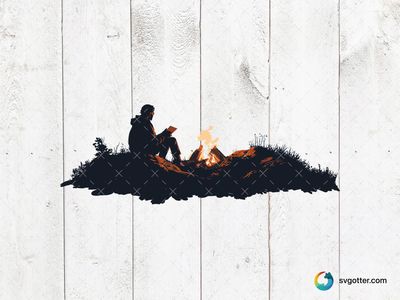 Campfire Reading, Best for campers, best on wall art, best to be applied with print and cut