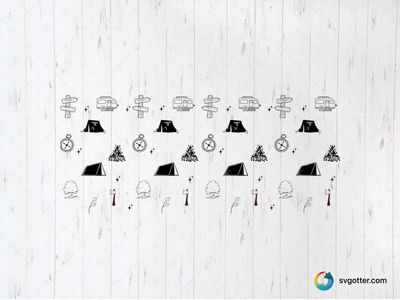 Camping Adventure Pattern, Best for travelers, best on glass wraps, best to be applied with decal application