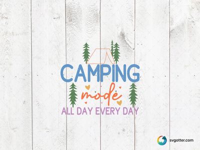 Camping Mode Design, Best for campers, best on t-shirt, best to be applied with heat transfer vinyl