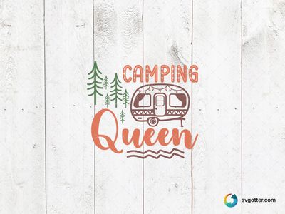 Camping Queen Design, Best for campers, best on t-shirts, best to be applied with heat transfer vinyl