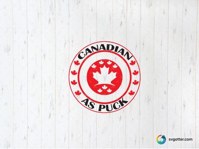 Canadian As Puck Emblem, Best for sports fan, best on t-shirt, best to be applied with screen printing