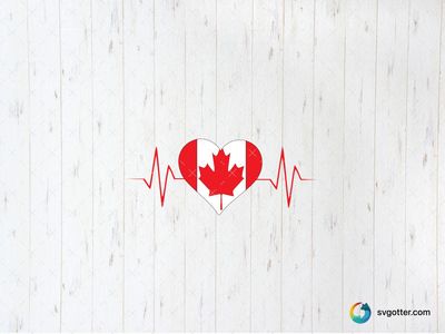 Canadian Heartbeat, Best for Canadians, best on t-shirt, best to be applied with heat transfer vinyl