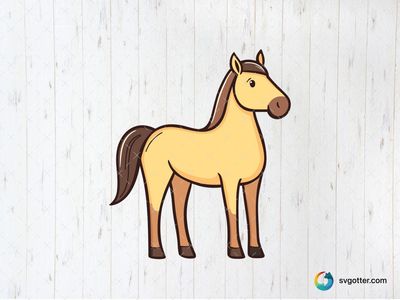 Cartoon Horse Illustration, Best for children, best on t-shirt, best to be applied with sublimation