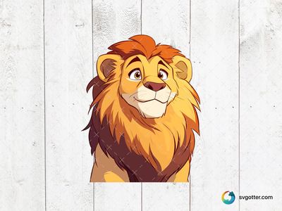 Cartoon Lion Illustration, Best for children, best on t-shirt, best to be applied with sublimation