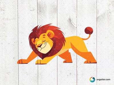 Cartoon Lion Illustration, Best for children, best on t-shirt, best to be applied with sublimation