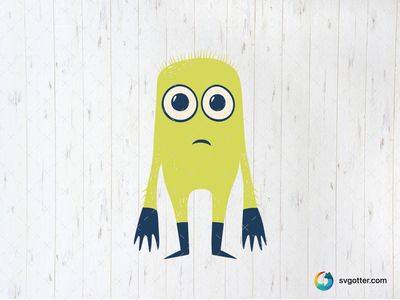 Cartoon Monster with Big Eyes, Best for children, best on t-shirt, best to be applied with screen printing