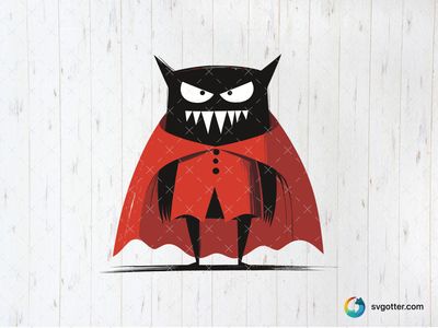Cartoon Vampire with Red Cape, Best for halloween enthusiasts, best on t-shirt, best to be applied with screen printing