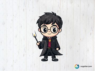 Cartoon Wizard with Glasses, Best for Harry Potter fans, best on t-shirt, best to be applied with sublimation