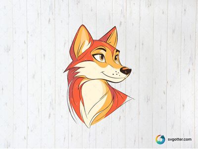 Cartoon Wolf Illustration, Best for animal lovers, best on t-shirt, best to be applied with sublimation