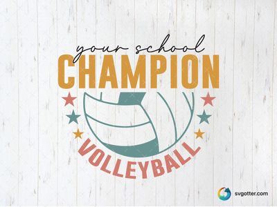 Champion Volleyball Design, Best for sports fans, best on t-shirt, best to be applied with screen printing