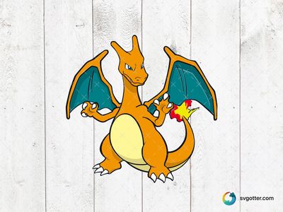 Charizard Pokemon Character, Best for Pokemon fans, best on t-shirt, best to be applied with screen printing