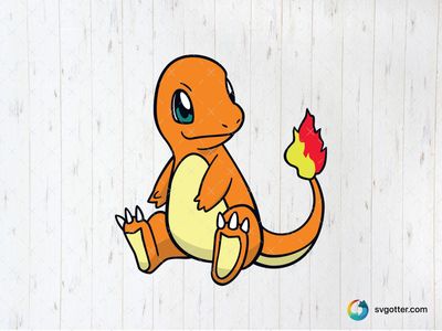 Charmander Illustration, Best for Pokémon fans, best on t-shirt, best to be applied with screen printing