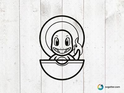 Charmander Outline Design, Best for Pokémon fans, best on t-shirt, best to be applied with screen printing