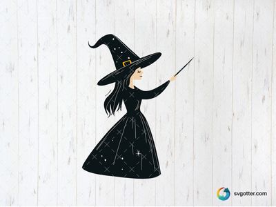 Charming Witch Illustration, Best for Halloween enthusiasts, best on t-shirt, best to be applied with sublimation