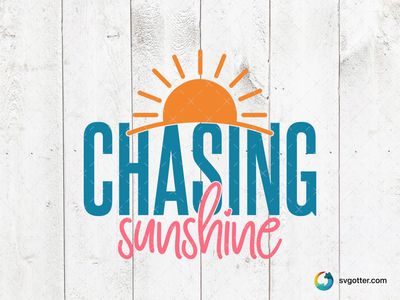 Chasing Sunshine Design, Best for summer enthusiasts, best on t-shirts, best to be applied with sublimation
